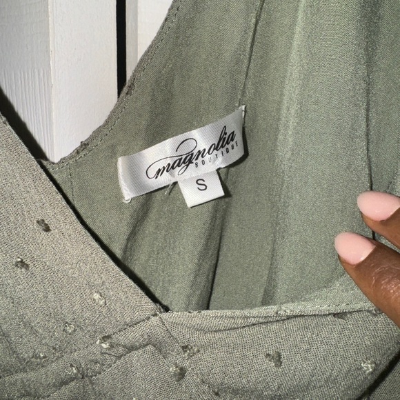 Flirty Khaki Green Summer Dress Size S - Picture 2 of 4